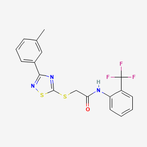 2-((3-(m-tolyl)-1,2,4-thiadiazol-5-yl)thio)-N-(2-(trifluoromethyl)phenyl)acetamide