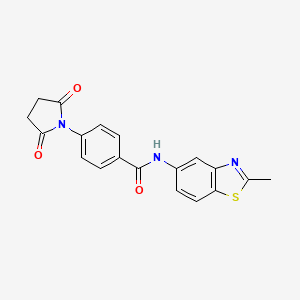 molecular formula C19H15N3O3S B2804429 4-(2,5-dioxopyrrolidin-1-yl)-N-(2-methyl-1,3-benzothiazol-5-yl)benzamide CAS No. 476281-71-7