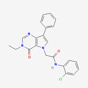 molecular formula C22H19ClN4O2 B2804437 N-(2-氯苯基)-2-(3-乙基-4-氧代-7-苯基-3,4-二氢-5H-吡咯[3,2-d]嘧啶-5-基)乙酰胺 CAS No. 1251613-98-5