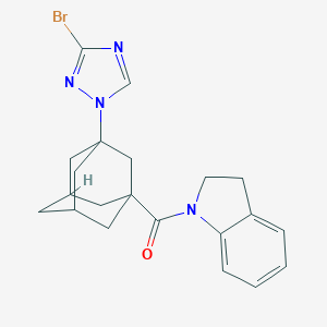 molecular formula C21H23BrN4O B280444 1-{[3-(3-bromo-1H-1,2,4-triazol-1-yl)-1-adamantyl]carbonyl}indoline 