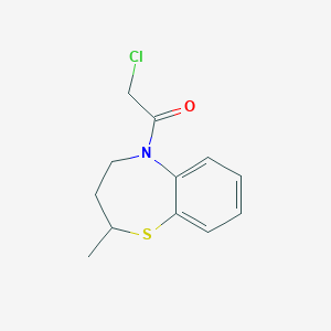 molecular formula C12H14ClNOS B2804446 2-Chloro-1-(2-methyl-2,3,4,5-tetrahydro-1,5-benzothiazepin-5-yl)ethan-1-one CAS No. 19197-45-6