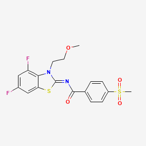 (Z)-N-(4,6-difluoro-3-(2-methoxyethyl)benzo[d]thiazol-2(3H)-ylidene)-4-(methylsulfonyl)benzamide