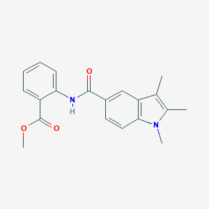 molecular formula C20H20N2O3 B280445 methyl 2-{[(1,2,3-trimethyl-1H-indol-5-yl)carbonyl]amino}benzoate 