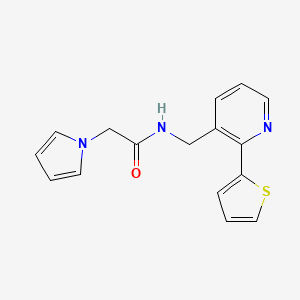 molecular formula C16H15N3OS B2804451 2-(1H-pyrrol-1-yl)-N-((2-(thiophen-2-yl)pyridin-3-yl)methyl)acetamide CAS No. 2034451-12-0