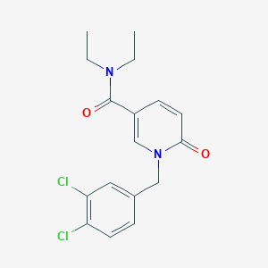 molecular formula C17H18Cl2N2O2 B2804455 1-(3,4-dichlorobenzyl)-N,N-diethyl-6-oxo-1,6-dihydro-3-pyridinecarboxamide CAS No. 338781-30-9