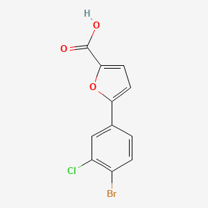 molecular formula C11H6BrClO3 B2804458 5-(4-溴-3-氯苯基)呋喃-2-羧酸 CAS No. 1698596-16-5