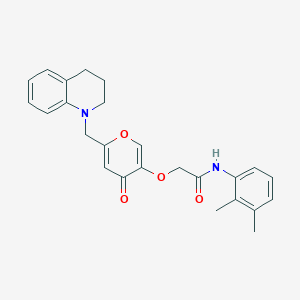 molecular formula C25H26N2O4 B2804465 2-[6-(3,4-二氢喹啉-1-基甲基)-4-氧代吡喃-3-基]氧基-N-(2,3-二甲基苯基)乙酰胺 CAS No. 898455-99-7