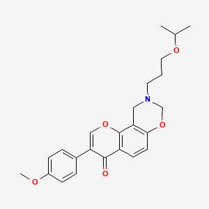 molecular formula C24H27NO5 B2804470 9-(3-isopropoxypropyl)-3-(4-methoxyphenyl)-9,10-dihydrochromeno[8,7-e][1,3]oxazin-4(8H)-one CAS No. 1010882-87-7