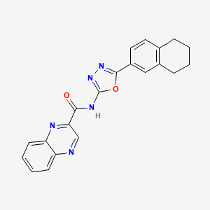 molecular formula C21H17N5O2 B2804476 N-(5-(5,6,7,8-tetrahydronaphthalen-2-yl)-1,3,4-oxadiazol-2-yl)quinoxaline-2-carboxamide CAS No. 1251544-02-1