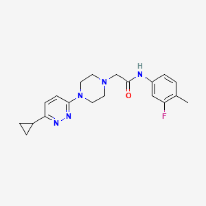 molecular formula C20H24FN5O B2804480 2-(4-(6-环丙基吡啶并[3-yl]哌嗪-1-基)-N-(3-氟-4-甲基苯基)乙酰胺 CAS No. 2034234-09-6