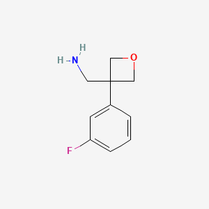 molecular formula C10H12FNO B2804481 [3-(3-Fluorophenyl)oxetan-3-yl]methanamine CAS No. 1393552-17-4