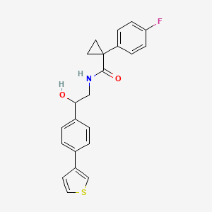 molecular formula C22H20FNO2S B2804483 1-(4-氟苯基)-N-(2-羟基-2-(4-(噻吩-3-基)苯基)乙基)环丙烷甲酰胺 CAS No. 2034254-08-3