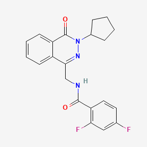 molecular formula C21H19F2N3O2 B2804486 N-((3-环戊基-4-氧代-3,4-二氢邻苯二噁杂环-1-基)甲基)-2,4-二氟苯甲酰胺 CAS No. 1421517-47-6