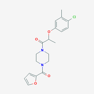 molecular formula C19H21ClN2O4 B280449 4-Chloro-3-methylphenyl 2-[4-(2-furoyl)-1-piperazinyl]-1-methyl-2-oxoethyl ether 