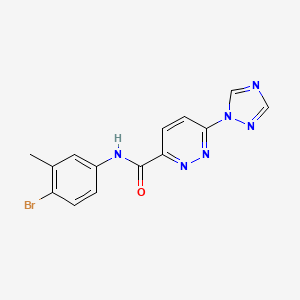 molecular formula C14H11BrN6O B2804493 N-(4-溴-3-甲基苯基)-6-(1H-1,2,4-三唑-1-基)吡啶并[3-yl]哌嗪-3-甲酰胺 CAS No. 1448050-70-1