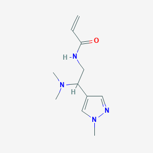 molecular formula C11H18N4O B2804498 N-[2-(Dimethylamino)-2-(1-methylpyrazol-4-yl)ethyl]prop-2-enamide CAS No. 2411319-22-5