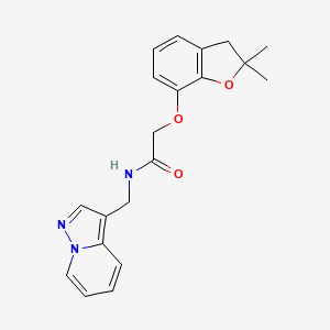 molecular formula C20H21N3O3 B2804499 2-((2,2-二甲基-2,3-二氢苯并呋喃-7-基)氧基)-N-(吡唑并[1,5-a]吡啶-3-基甲基)乙酰胺 CAS No. 1396807-95-6