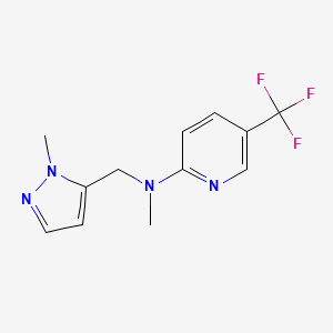 molecular formula C12H13F3N4 B2804501 N-methyl-N-((1-methyl-1H-pyrazol-5-yl)methyl)-5-(trifluoromethyl)pyridin-2-amine CAS No. 2034417-13-3