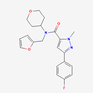 3-(4-fluorophenyl)-N-[(furan-2-yl)methyl]-1-methyl-N-(oxan-4-yl)-1H-pyrazole-5-carboxamide