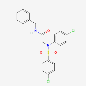 molecular formula C21H18Cl2N2O3S B2804512 N-benzyl-2-{4-chloro[(4-chlorophenyl)sulfonyl]anilino}acetamide CAS No. 337922-11-9