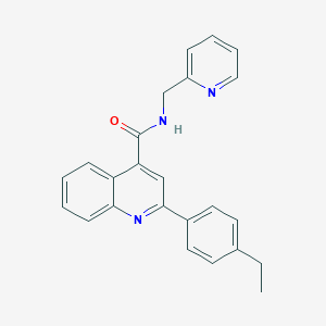 molecular formula C24H21N3O B280452 2-(4-ethylphenyl)-N-(pyridin-2-ylmethyl)quinoline-4-carboxamide 