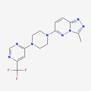 molecular formula C15H15F3N8 B2804520 4-(4-{3-Methyl-[1,2,4]triazolo[4,3-b]pyridazin-6-yl}piperazin-1-yl)-6-(trifluoromethyl)pyrimidine CAS No. 2097869-03-7