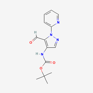 tert-butyl N-[5-formyl-1-(pyridin-2-yl)-1H-pyrazol-4-yl]carbamate