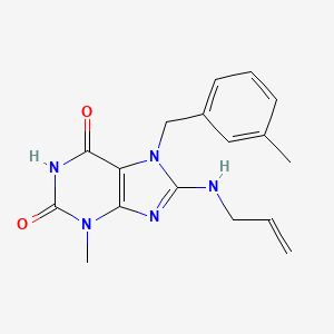 molecular formula C17H19N5O2 B2804525 8-Allylamino-3-methyl-7-(3-methyl-benzyl)-3,7-dihydro-purine-2,6-dione CAS No. 377055-79-3