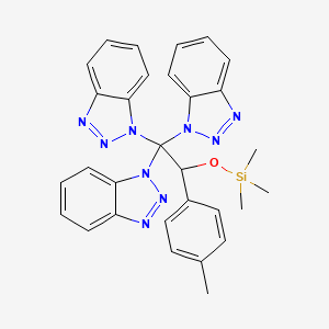 molecular formula C30H29N9OSi B2804527 Trimethyl-[2,2,2-tris(benzotriazol-1-yl)-1-(4-methylphenyl)ethoxy]silane CAS No. 130749-22-3