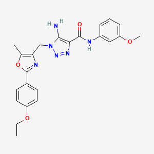 molecular formula C23H24N6O4 B2804535 5-amino-1-{[2-(4-ethoxyphenyl)-5-methyl-1,3-oxazol-4-yl]methyl}-N-(3-methoxyphenyl)-1H-1,2,3-triazole-4-carboxamide CAS No. 1251671-93-8