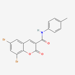 molecular formula C17H11Br2NO3 B2804536 6,8-dibromo-N-(4-methylphenyl)-2-oxochromene-3-carboxamide CAS No. 313251-11-5