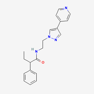 molecular formula C20H22N4O B2804537 2-苯基-N-{2-[4-(吡啶-4-基)-1H-吡唑-1-基]乙基}丁酰胺 CAS No. 2034507-17-8