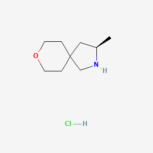 molecular formula C9H18ClNO B2804538 (3R)-3-Methyl-8-oxa-2-azaspiro[4.5]decane;hydrochloride CAS No. 2445749-97-1