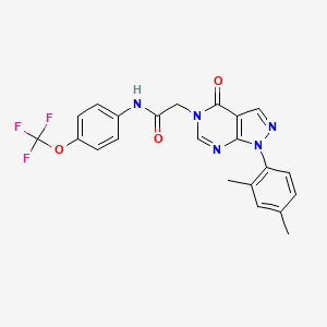 molecular formula C22H18F3N5O3 B2804543 2-(1-(2,4-二甲基苯基)-4-氧代-1H-吡唑并[3,4-d]嘧啶-5(4H)-基)-N-(4-(三氟甲氧基)苯基)乙酰胺 CAS No. 895000-74-5