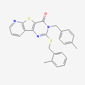 3-(4-methylbenzyl)-2-((2-methylbenzyl)thio)pyrido[3',2':4,5]thieno[3,2-d]pyrimidin-4(3H)-one