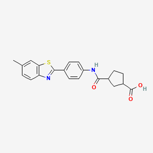 3-((4-(6-Methylbenzo[d]thiazol-2-yl)phenyl)carbamoyl)cyclopentanecarboxylic acid