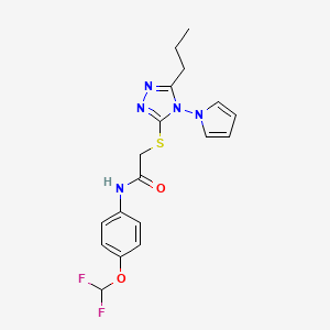 N-[4-(difluoromethoxy)phenyl]-2-{[5-propyl-4-(1H-pyrrol-1-yl)-4H-1,2,4-triazol-3-yl]sulfanyl}acetamide