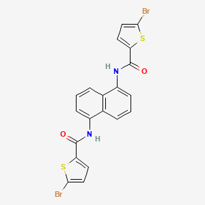 molecular formula C20H12Br2N2O2S2 B2804566 5-bromo-N-[5-[(5-bromothiophene-2-carbonyl)amino]naphthalen-1-yl]thiophene-2-carboxamide CAS No. 391224-13-8