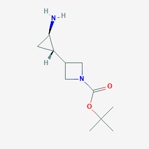 molecular formula C11H20N2O2 B2804567 叔丁基-3-[(1S,2R)-2-氨基环丙基]嘧啶-1-羧酸甲酯 CAS No. 2227776-54-5