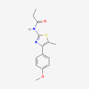 molecular formula C14H16N2O2S B2804570 N-[4-(4-methoxyphenyl)-5-methyl-1,3-thiazol-2-yl]propanamide CAS No. 457941-68-3