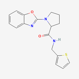 molecular formula C17H17N3O2S B2804575 1-(benzo[d]oxazol-2-yl)-N-(thiophen-2-ylmethyl)pyrrolidine-2-carboxamide CAS No. 1796899-42-7