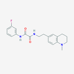 molecular formula C20H22FN3O2 B2804577 N1-(3-fluorophenyl)-N2-(2-(1-methyl-1,2,3,4-tetrahydroquinolin-6-yl)ethyl)oxalamide CAS No. 946312-10-3