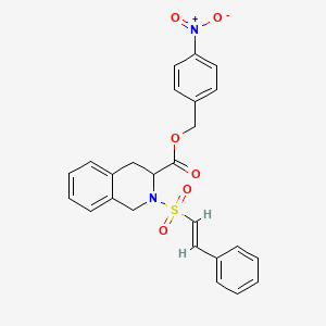 (4-nitrophenyl)methyl 2-[(E)-2-phenylethenyl]sulfonyl-3,4-dihydro-1H-isoquinoline-3-carboxylate