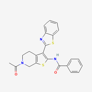 molecular formula C23H19N3O2S2 B2804584 N-(6-acetyl-3-(benzo[d]thiazol-2-yl)-4,5,6,7-tetrahydrothieno[2,3-c]pyridin-2-yl)benzamide CAS No. 864859-31-4