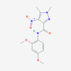 molecular formula C14H16N4O5 B280459 N-(2,4-dimethoxyphenyl)-1,5-dimethyl-4-nitro-1H-pyrazole-3-carboxamide 