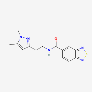 molecular formula C14H15N5OS B2804597 N-(2-(1,5-二甲基-1H-吡唑-3-基)乙基)苯并[c][1,2,5]噻二唑-5-羧酰胺 CAS No. 2034363-19-2