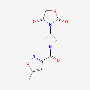 molecular formula C11H11N3O5 B2804601 3-(1-(5-Methylisoxazole-3-carbonyl)azetidin-3-yl)oxazolidine-2,4-dione CAS No. 2034493-44-0