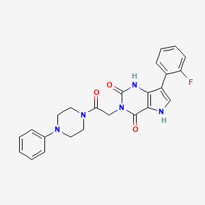7-(2-fluorophenyl)-3-(2-oxo-2-(4-phenylpiperazin-1-yl)ethyl)-1H-pyrrolo[3,2-d]pyrimidine-2,4(3H,5H)-dione