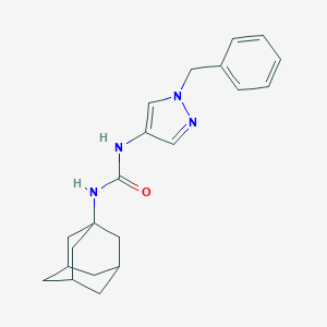 molecular formula C21H26N4O B280461 1-(1-Adamantyl)-3-[1-(phenylmethyl)-4-pyrazolyl]urea 