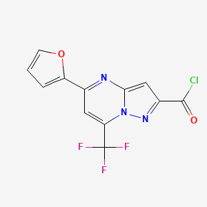 B2804623 5-(Furan-2-yl)-7-(trifluoromethyl)pyrazolo[1,5-a]pyrimidine-2-carbonyl chloride CAS No. 848422-53-7